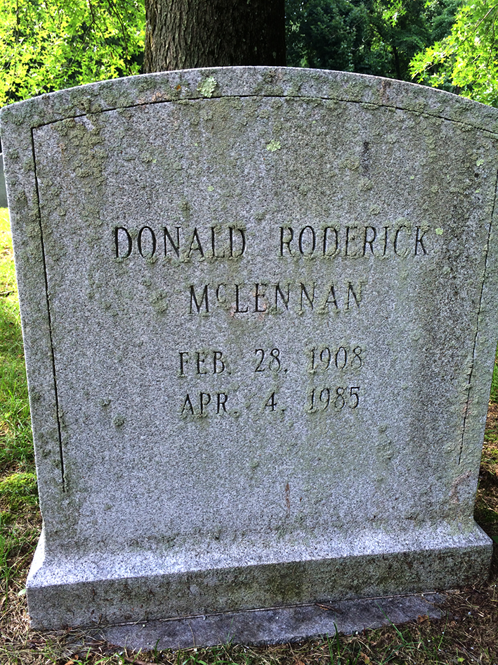 Photo of headstones/Donald Roderick McLennan 1908-1985 hdstn Rector St Michael chyd Penn